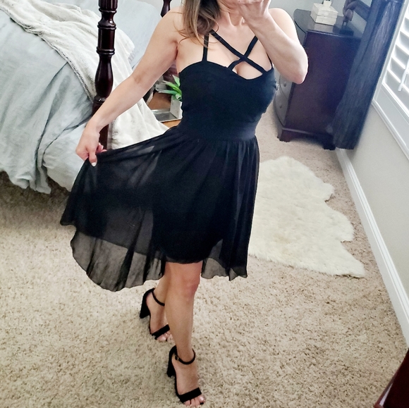 Trixxi Corset High Low Little Black Dress-Sz S(3) - Picture 6 of 8
